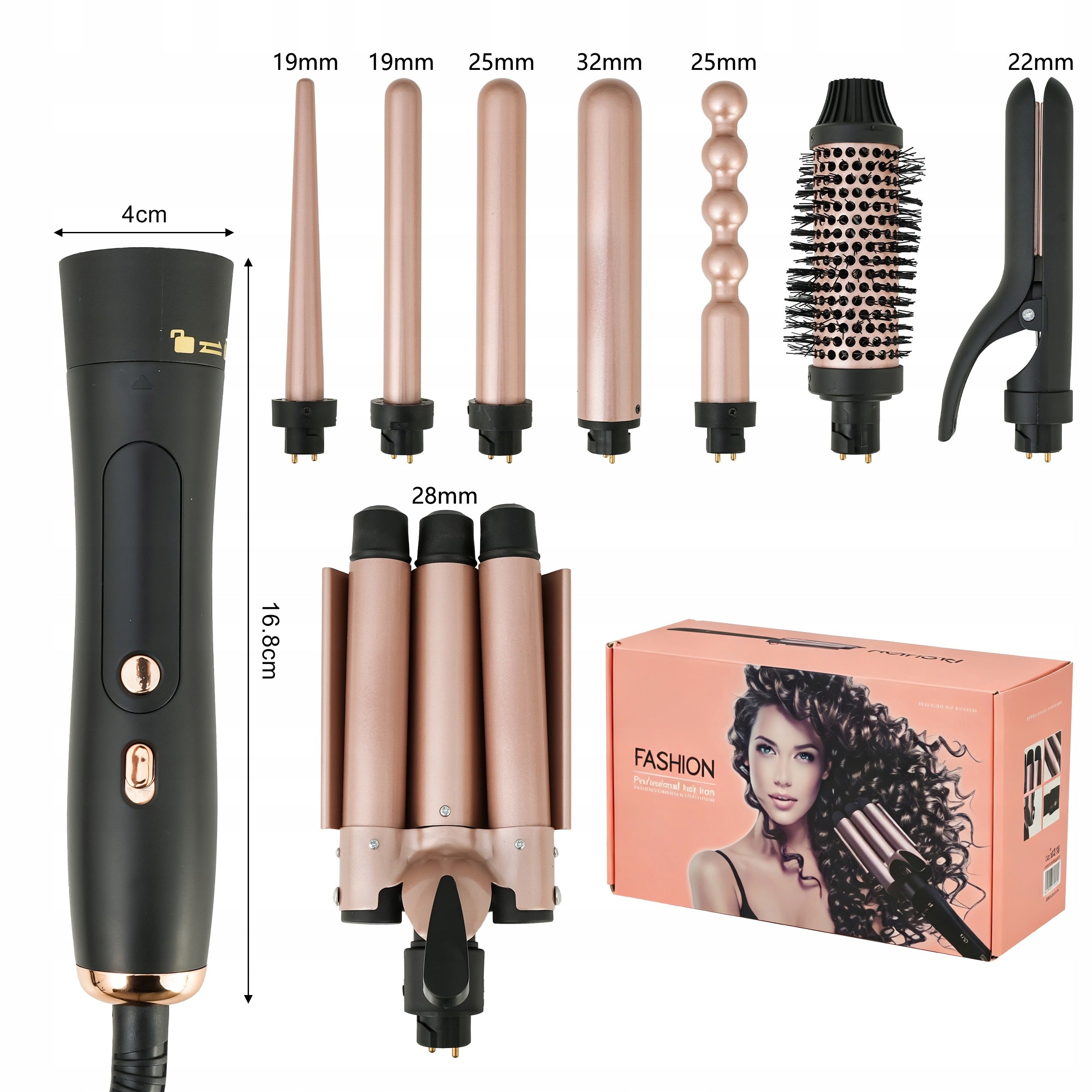8IN1 CERAMIC 45W MULTIFUNCTION CURLER WITH TEMPERATURE CONTROL REMOVABLE Manufacturer code LOKÓWKA WIELOFUNKCYJNA 8W1