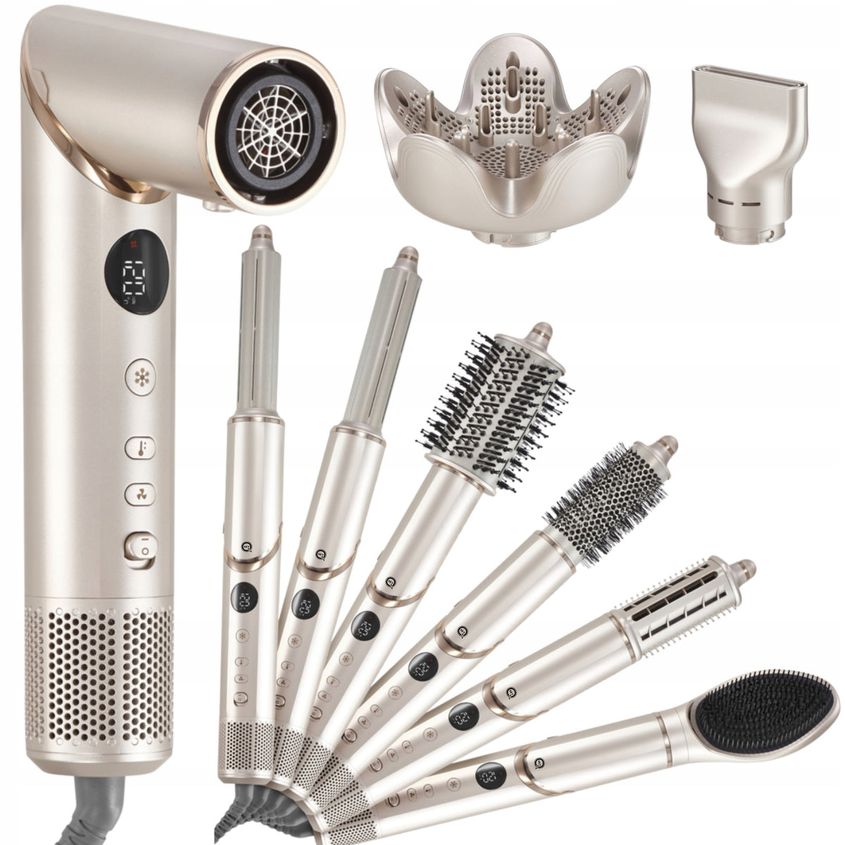 8IN1 HAIR DRYER WITH IONIZATION ADJUSTABLE MULTIFUNCTION STYLING1400W Packaging status original