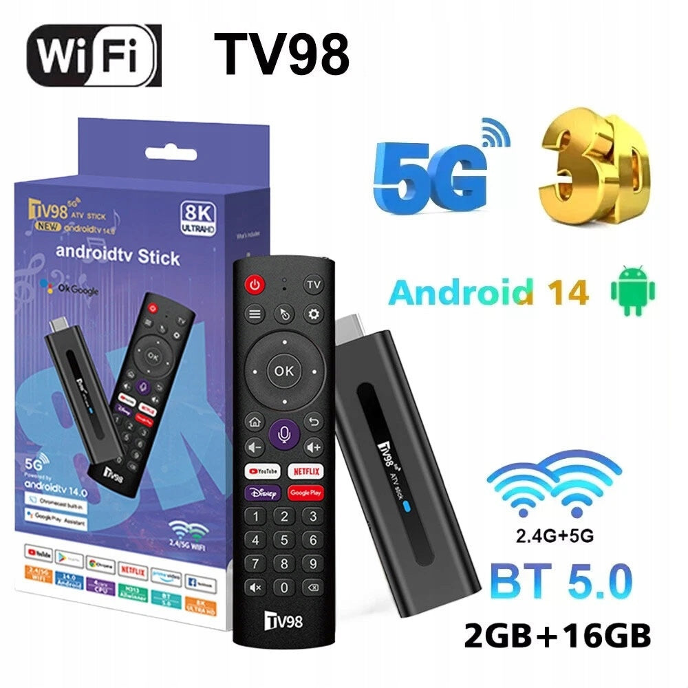 8K Streaming Media Player, TV98 Smart TV Stick, Android Brand no brand