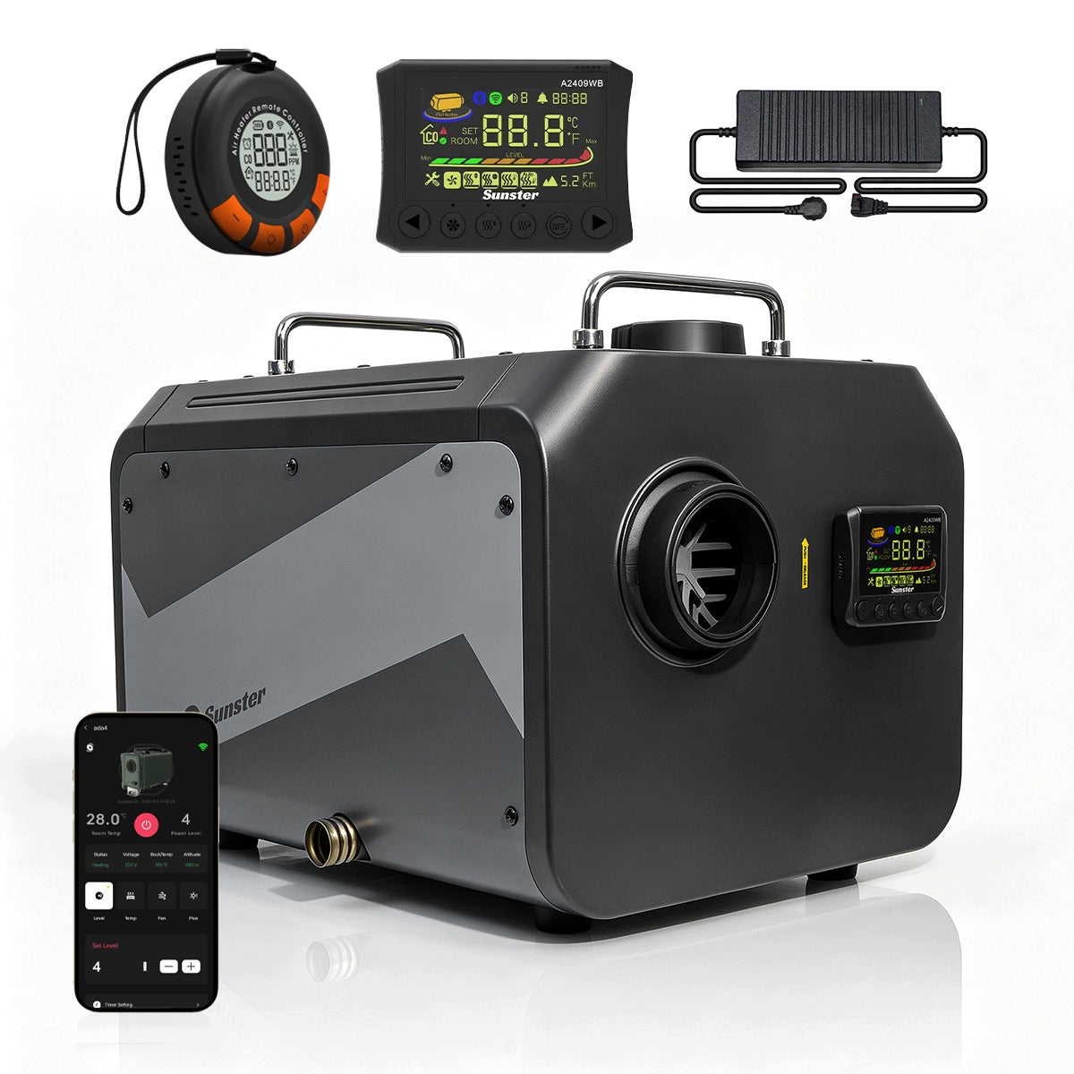 8KW WiFi CO 12V/24V 230V Diesel Heater Motorhome Truck Garage Packaging status original