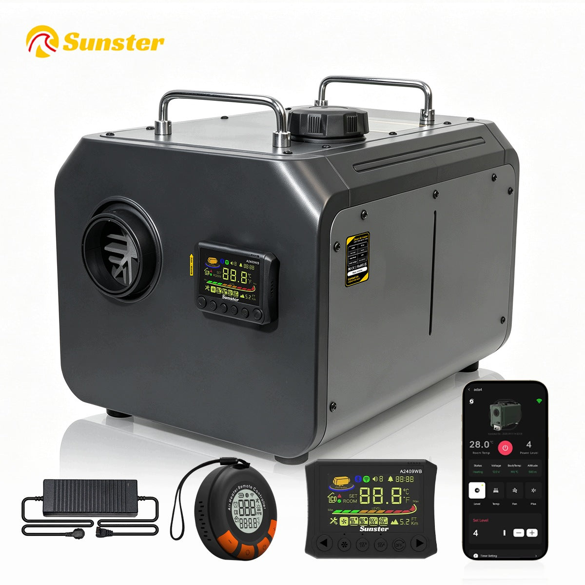 8KW WiFi CO 12V/24V 230V Diesel Heater Motorhome Truck Garage