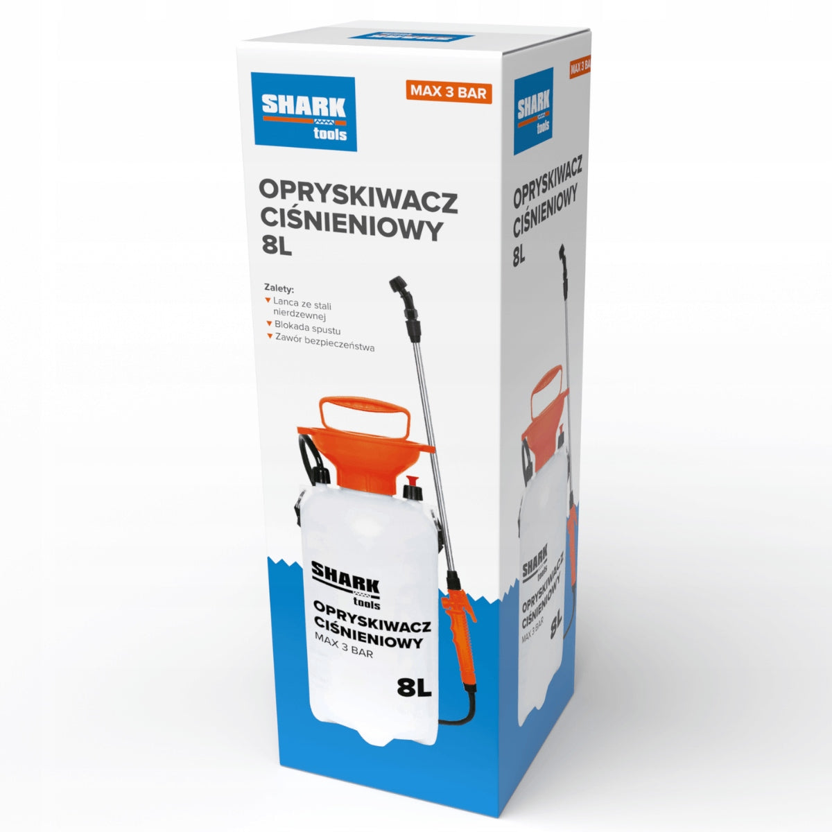 8L GARDEN PRESSURE HAND SPRAYER WITH LANCE NOZZLE FOR PLANT SPRAYING Manufacturer code Opryskiwacz ręczny 8 litry z lancą