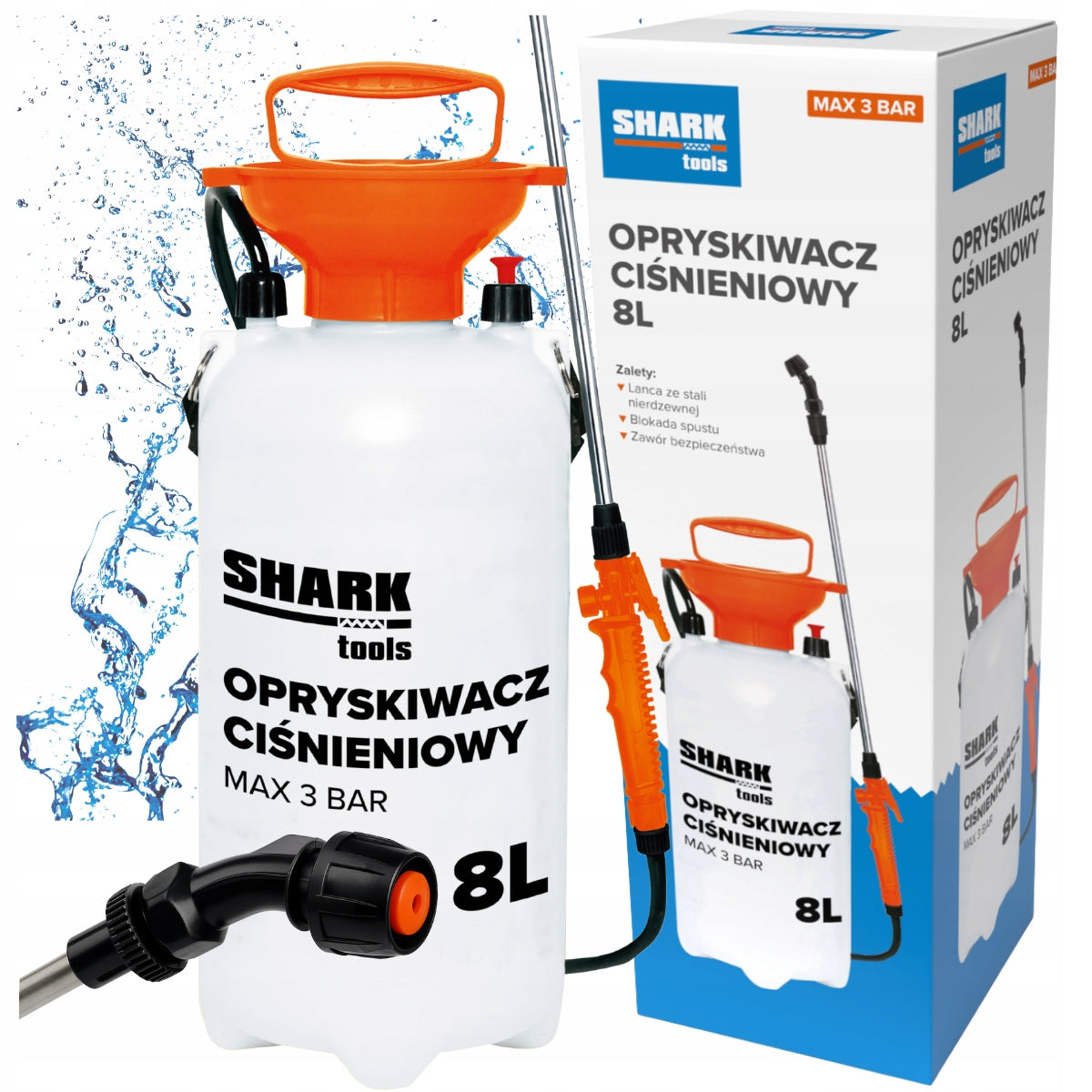8L GARDEN PRESSURE HAND SPRAYER WITH LANCE NOZZLE FOR PLANT SPRAYING Packaging status original
