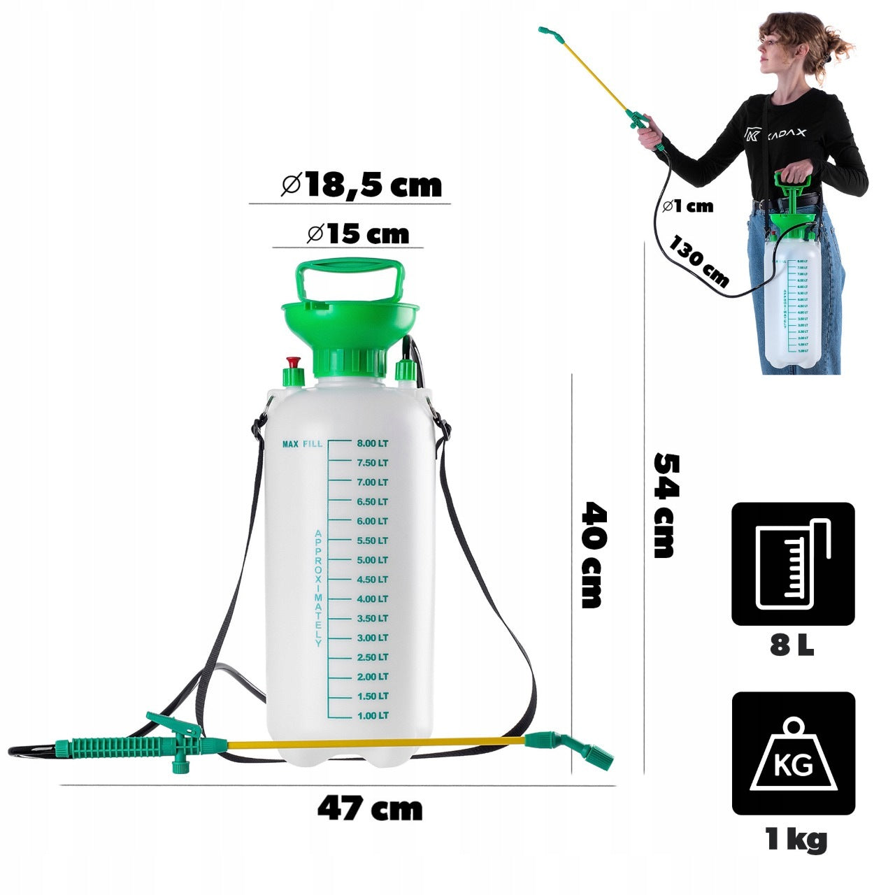 8L HANDHELD PRESSURE SPRAYER PLANT WASHER ADJUSTABLE NOZZLE Manufacturer code K11323