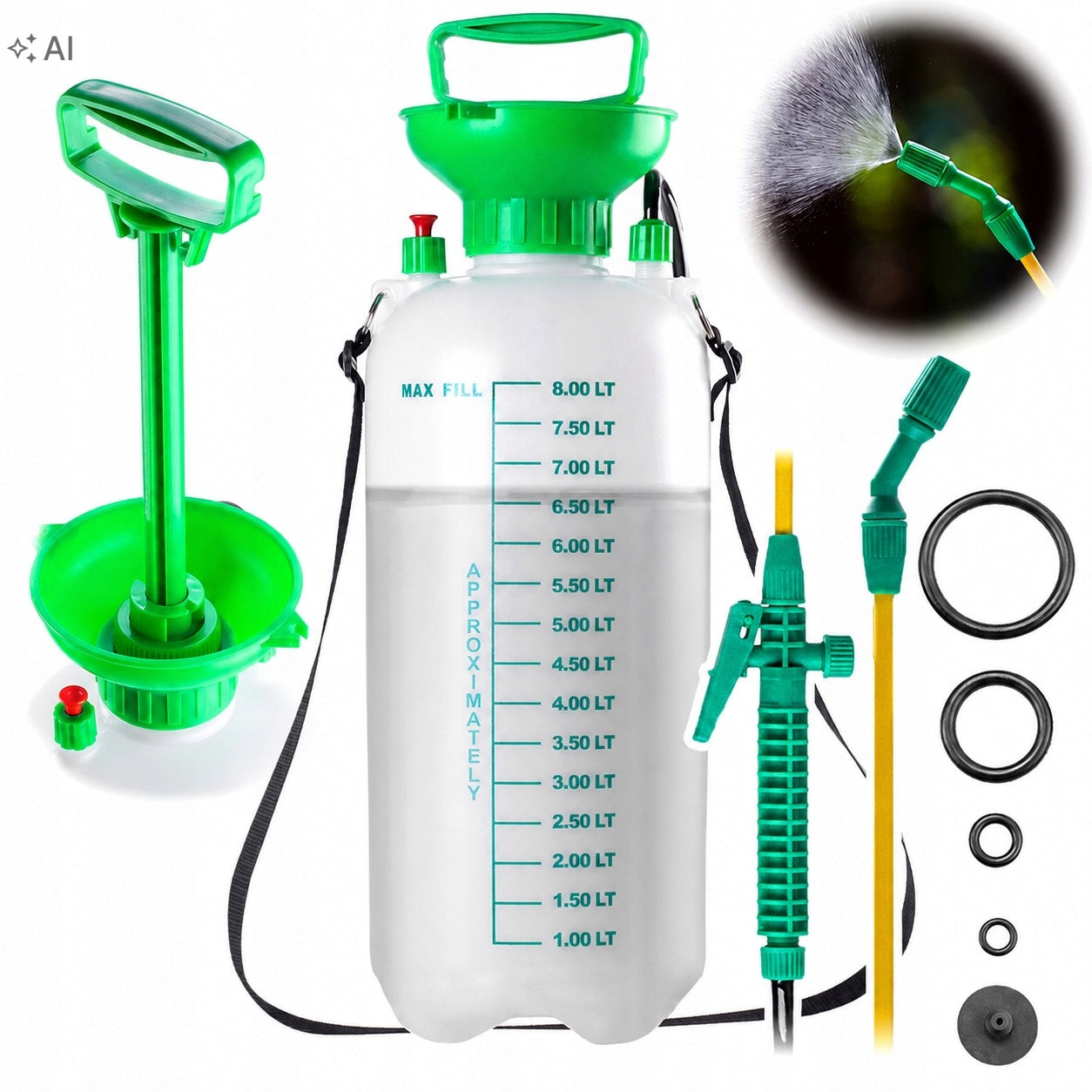 8L HANDHELD PRESSURE SPRAYER PLANT WASHER ADJUSTABLE NOZZLE