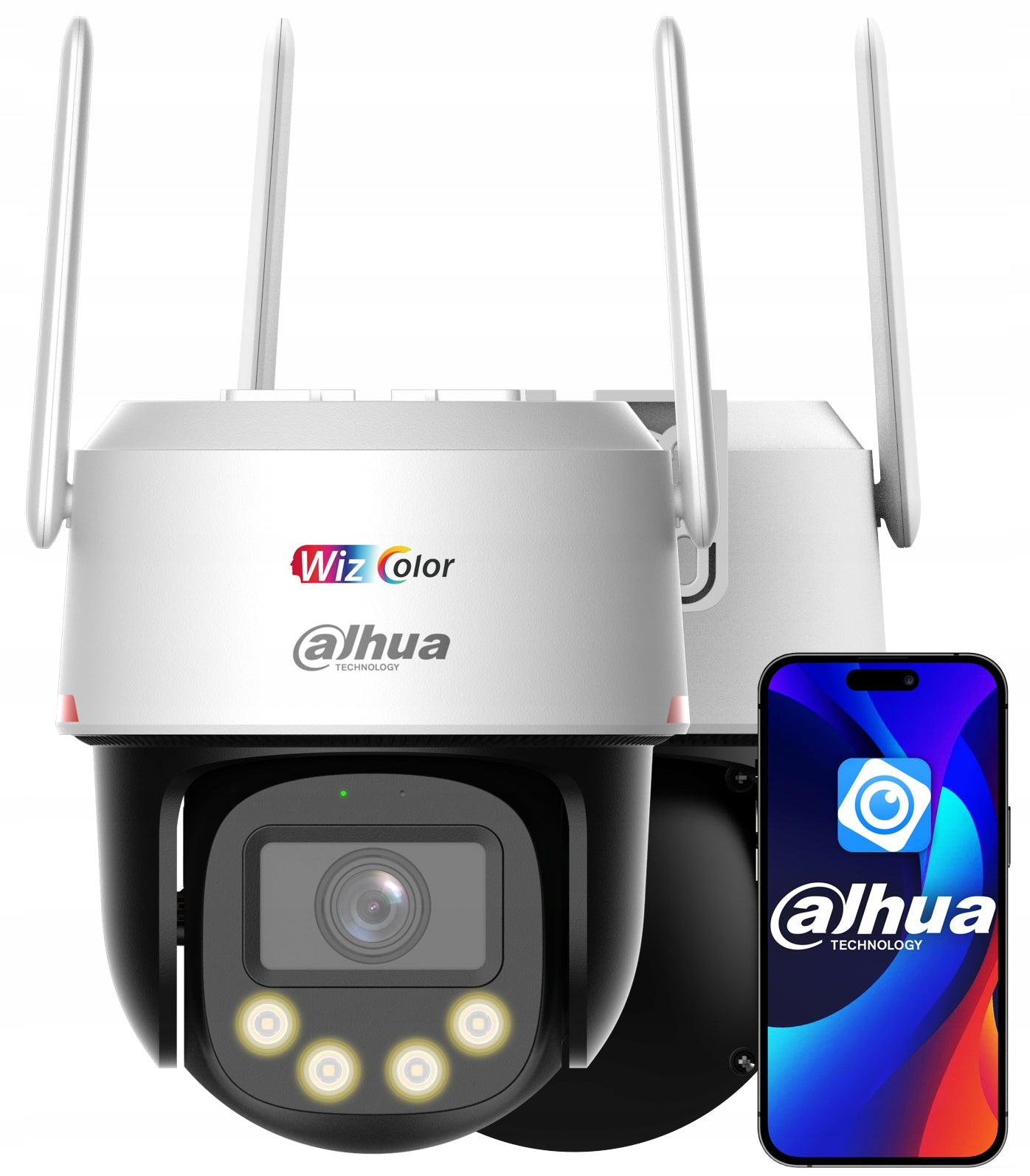 8MPX UHD WizColor Dahua P8F-PV-0360B-PRO Rotating Camera with Image Analysis Model P8F-PV
