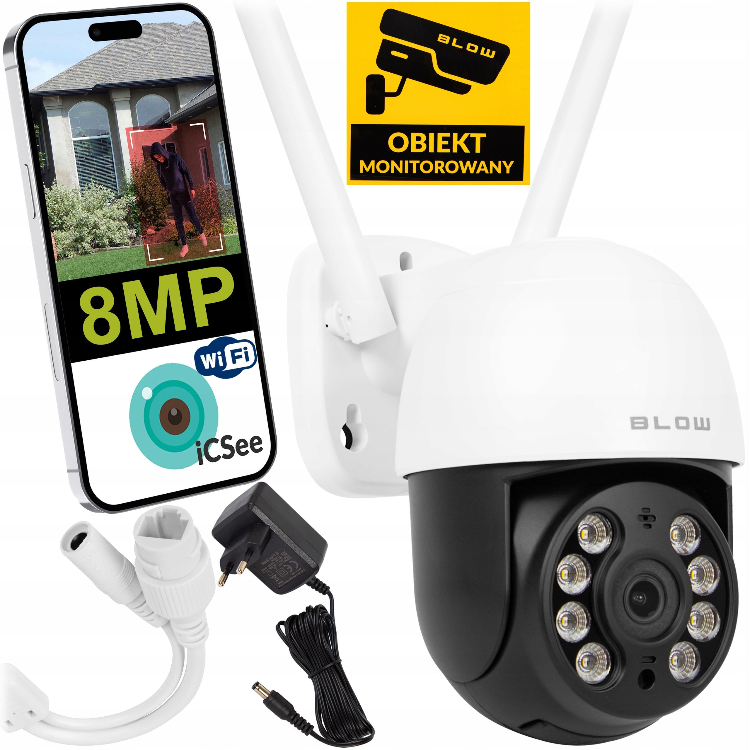 8MPx WIFI IP CAMERA ROTATING ICSEE SMART HD EXTERNAL PTZ ZOOM DETECTION