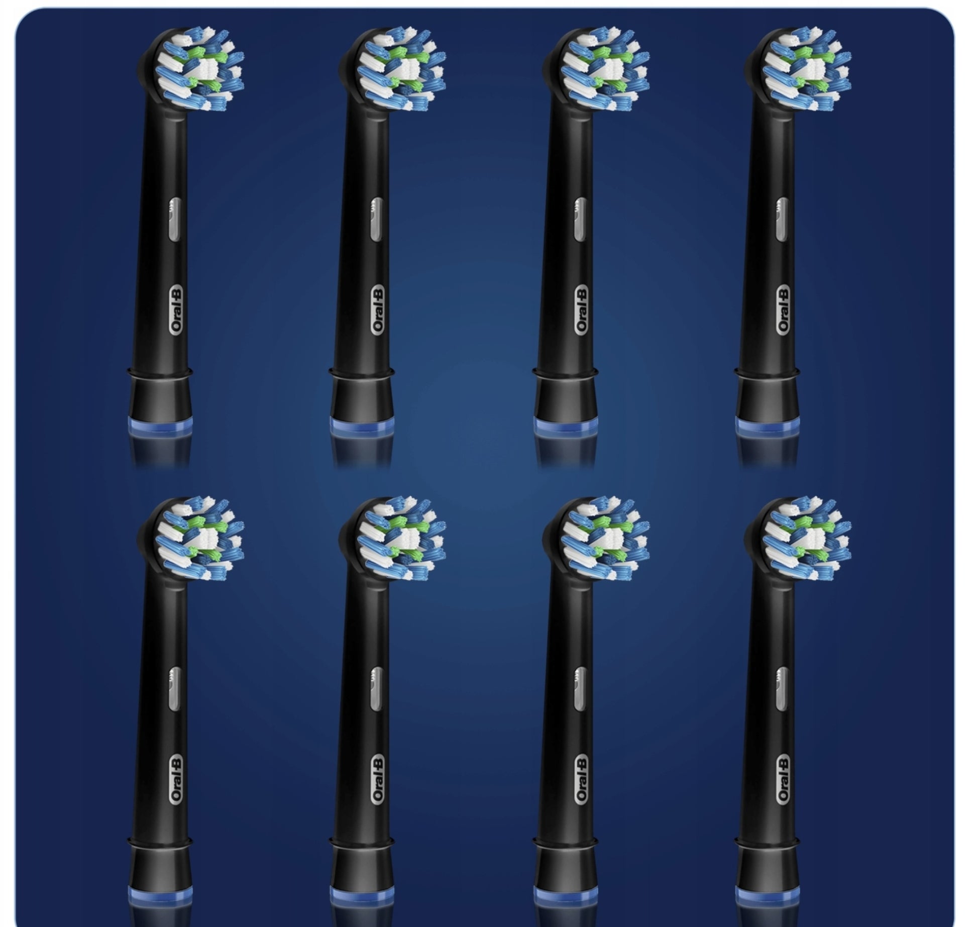 8XORAL-B Braun PRO CROSS ACTION EB50 BLACK TIP FOR TOOTHBRUSH Packaging status original