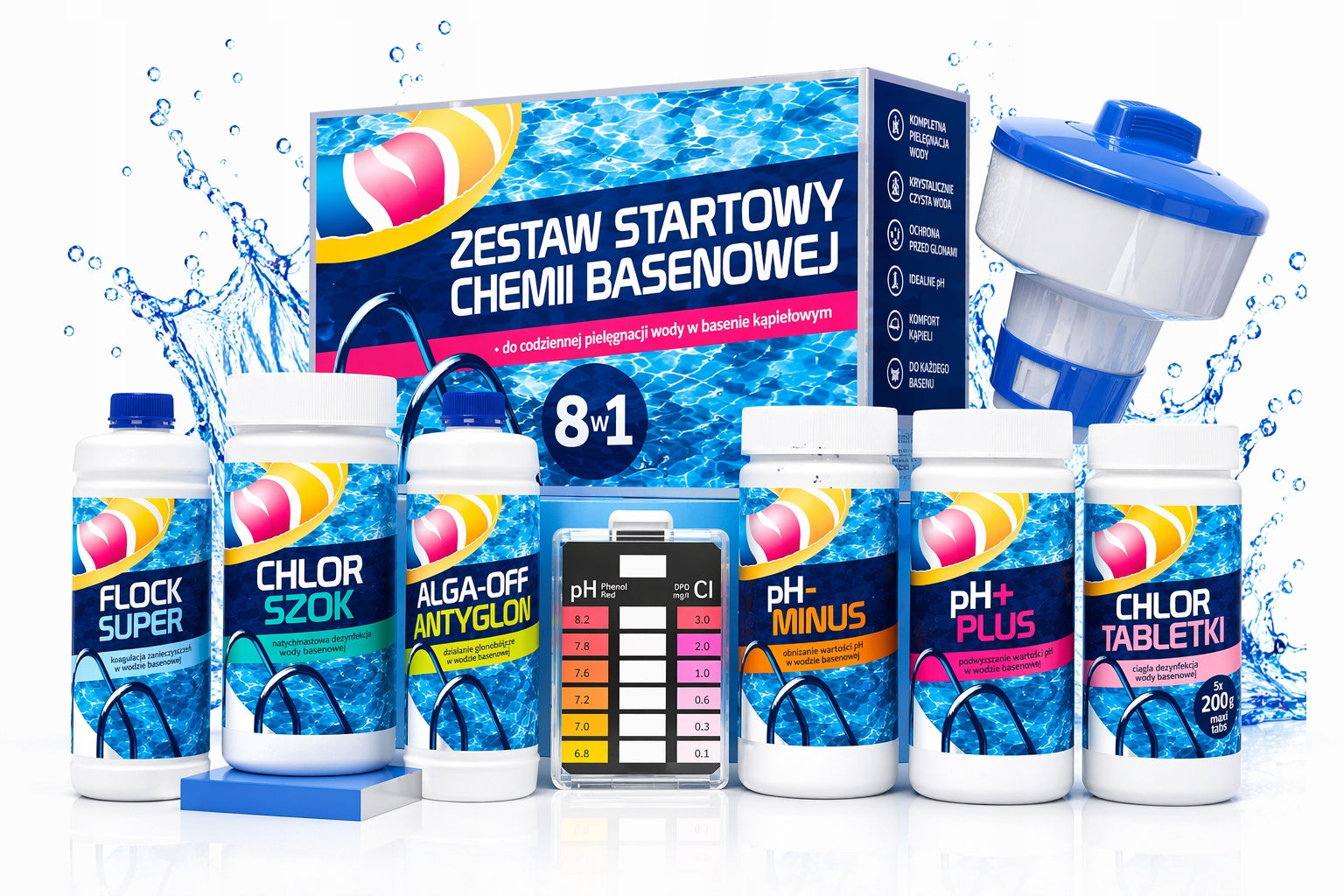 8in1 CHEMISTRY starter set for swimming pool LARGE BOJA GAMIX TABLETS