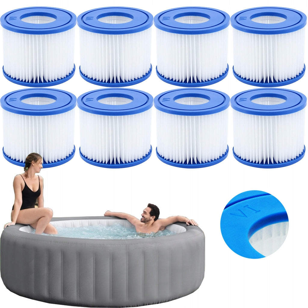 8x Filter for swimming pool pump JACUZZI LAY Z SPA Bestway 60311 type VI Lay-Z-SPA