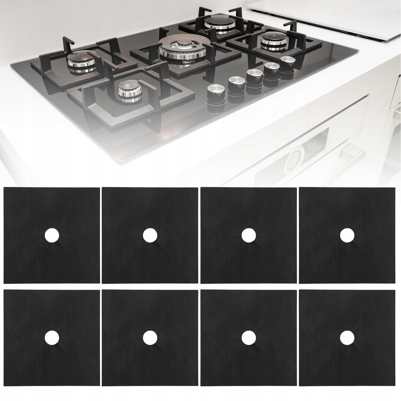 8x STOVE MAT BURNERS OVEN PROTECTIVE COVER PAD EAN (GTIN) 4059366448892