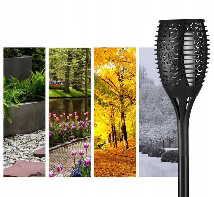 8x Solar Garden Torch Lamp LED Flame Lights For Garden SET Packaging status original