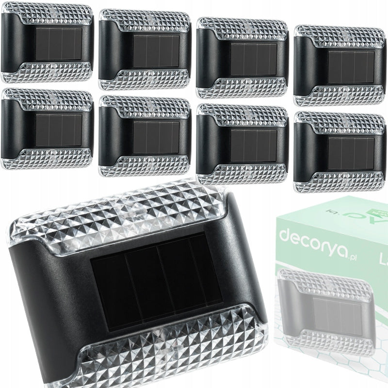 8x WATERPROOF LED SOLAR LIGHTS FOR STAIRS TERRACE BALCONY TWILIGHT SENSOR