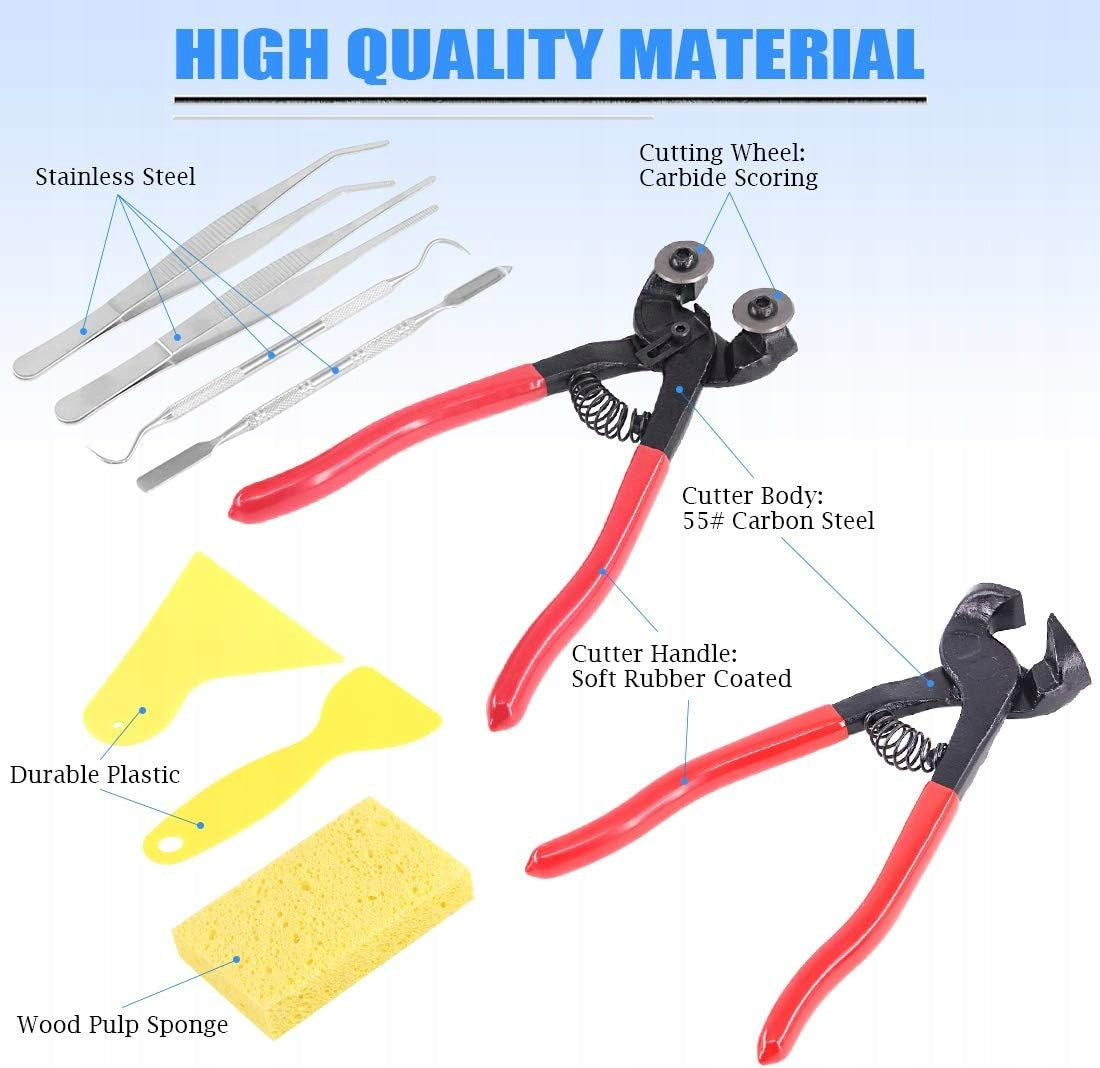 9 Pcs Mosaic Tool Set, 2 Pcs Heavy Glass Mosaic Pliers Brand no brand