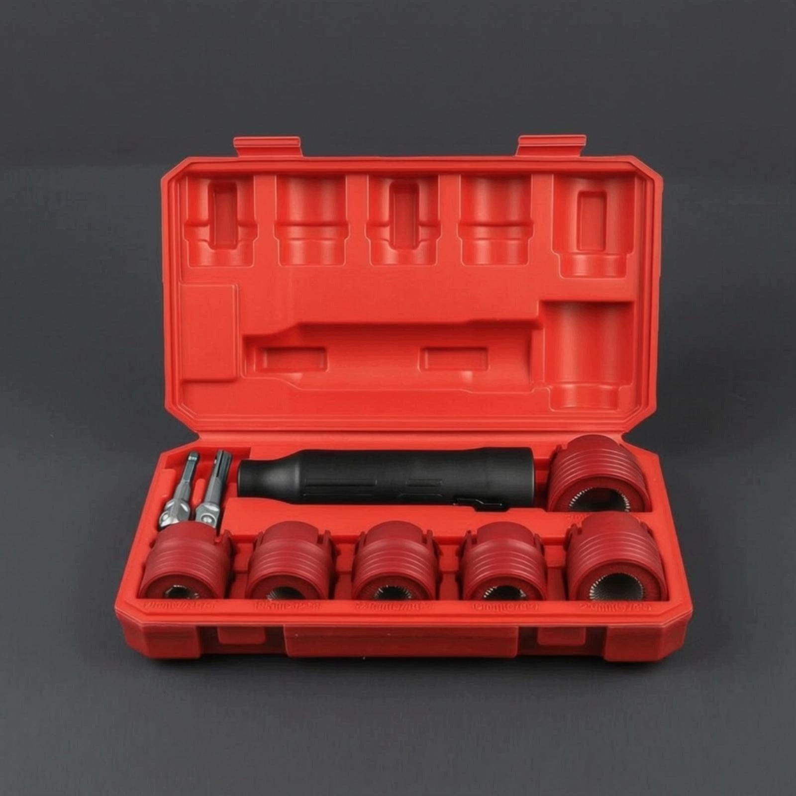 9 Pieces Rust Removal Brush Kit Complete Wheel Hub Cleaning Brush Set Black Packaging status original
