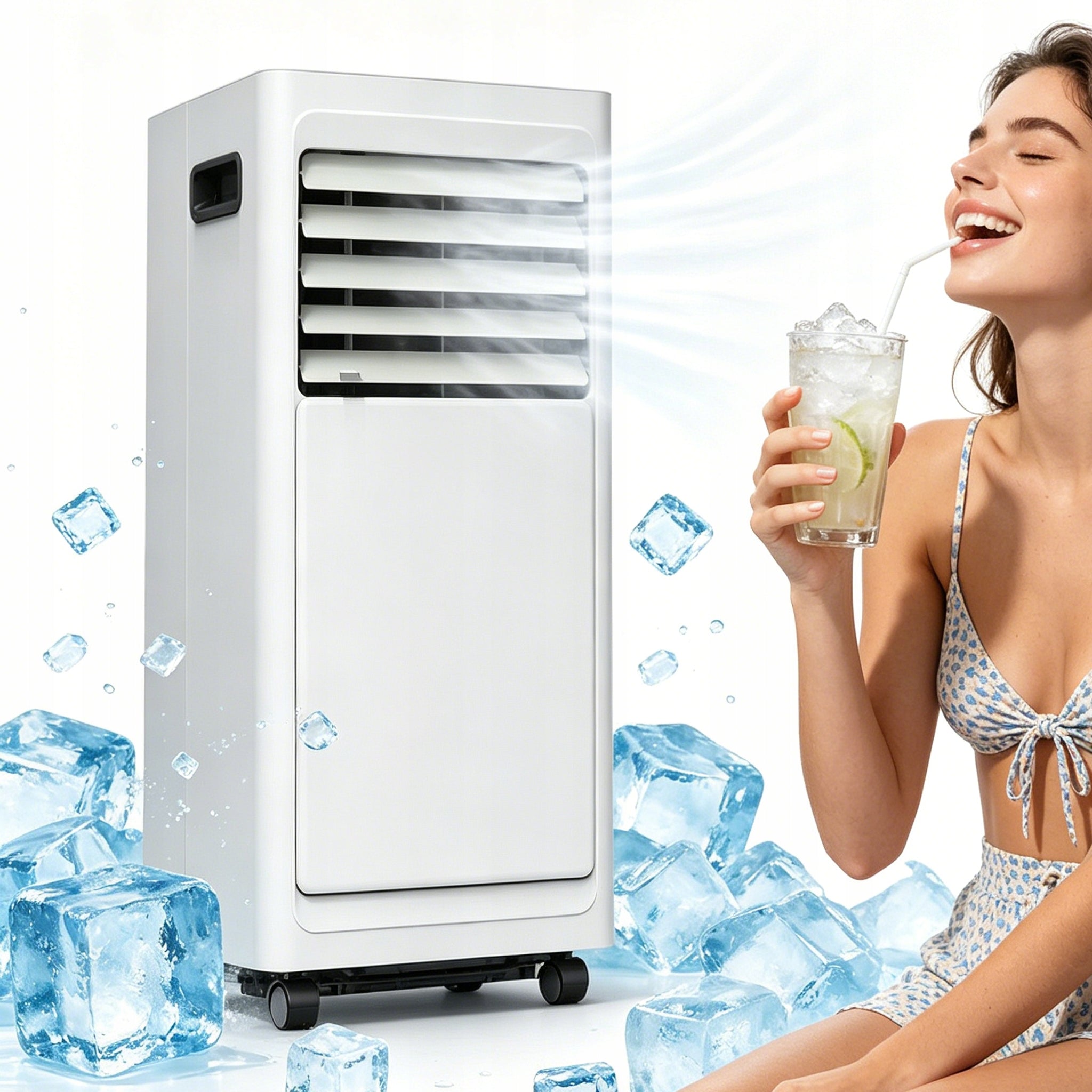 9000 BTU 3IN1 PORTABLE AIR CONDITIONER WITH IONIZER 2 GEARS FOR BEDROOM AND LIVING ROOM