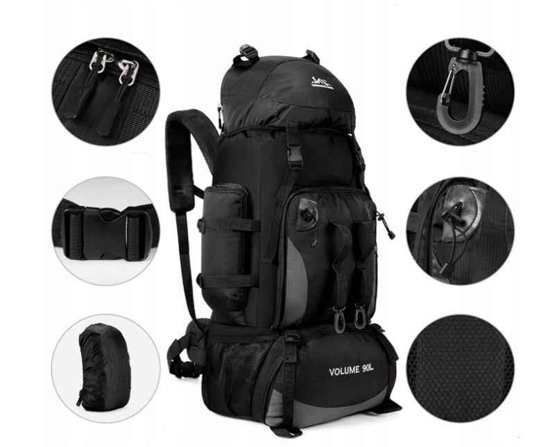 90L Tactical Backpack – Military Outdoor Survival Bushcraft (I053) Manufacturer code I053 czarny