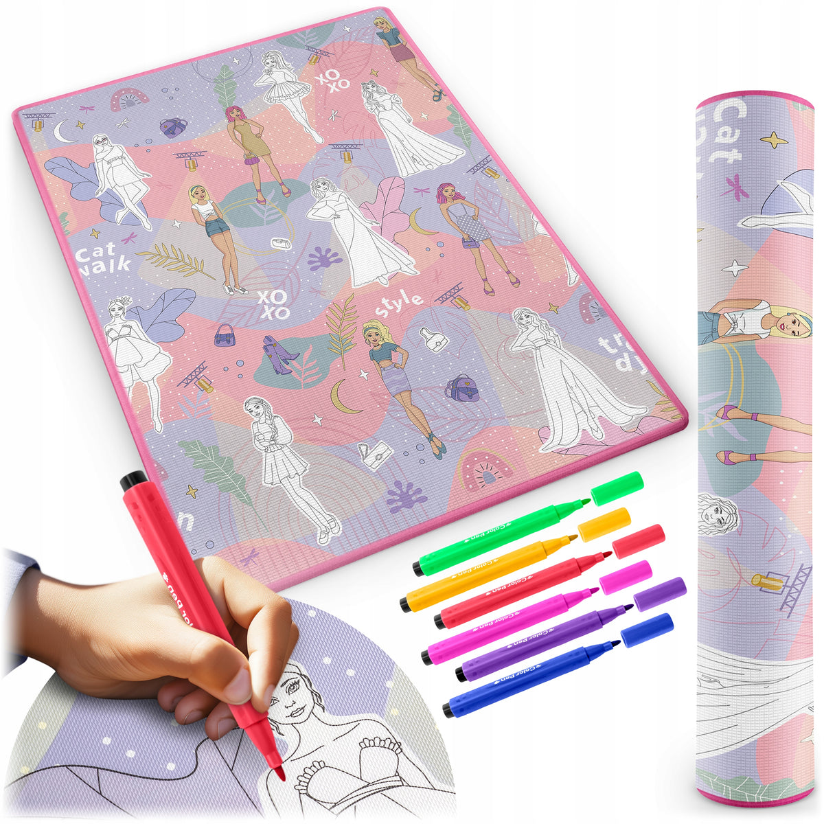 90X120 CM COLORING FOAM MAT FOR KIDS WASHABLE WATERPROOF 2IN1