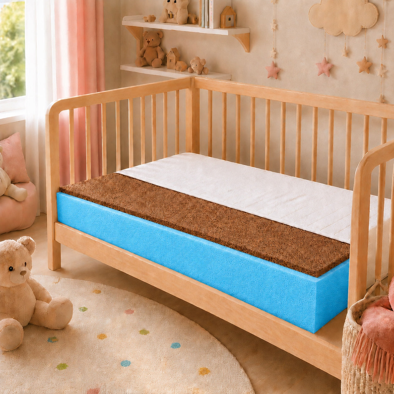 90x200 solid mattress with coconut fibre Polish H1 H2 / H3 stiffened with foam Medical device no