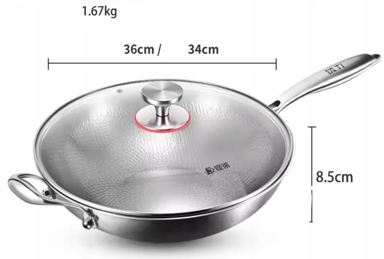 99% Titanium Forged Wok Does Not Stick Best For Eggs Titanium Pan