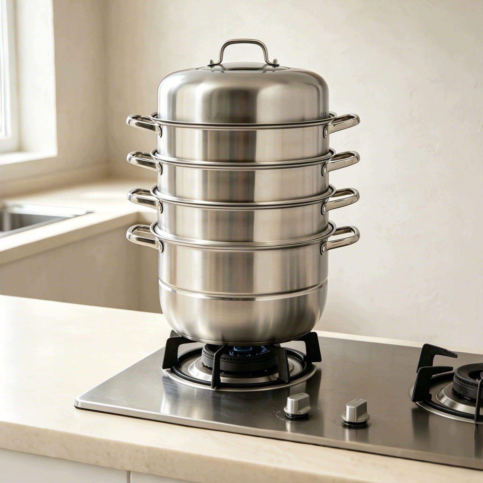 9L 32cm Stackable Steamer Stainless Steel Steamer With Lid Bottom Pot Manufacturer code JJFTUR-000800