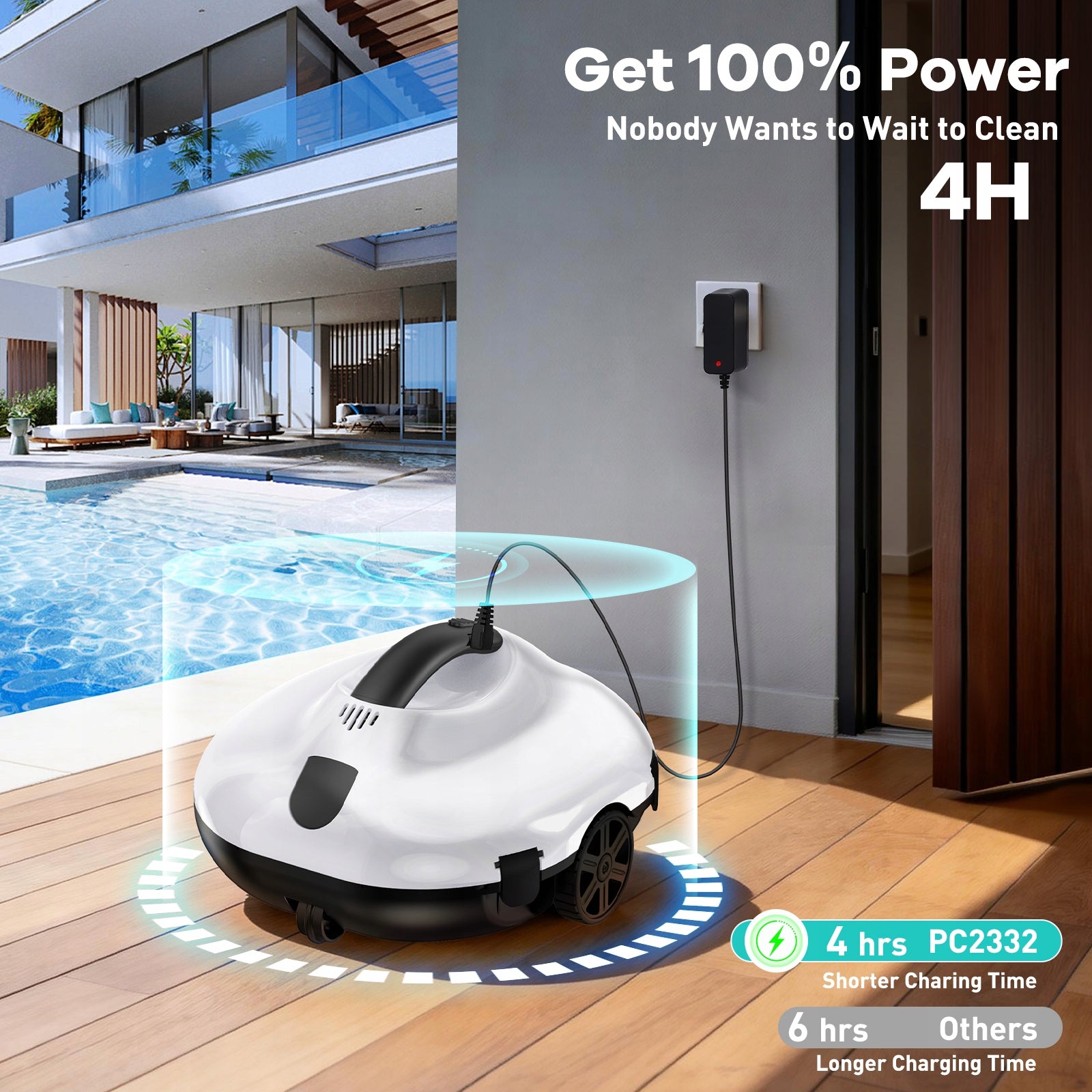 Automatinis baseino valymo robotas, 130 min