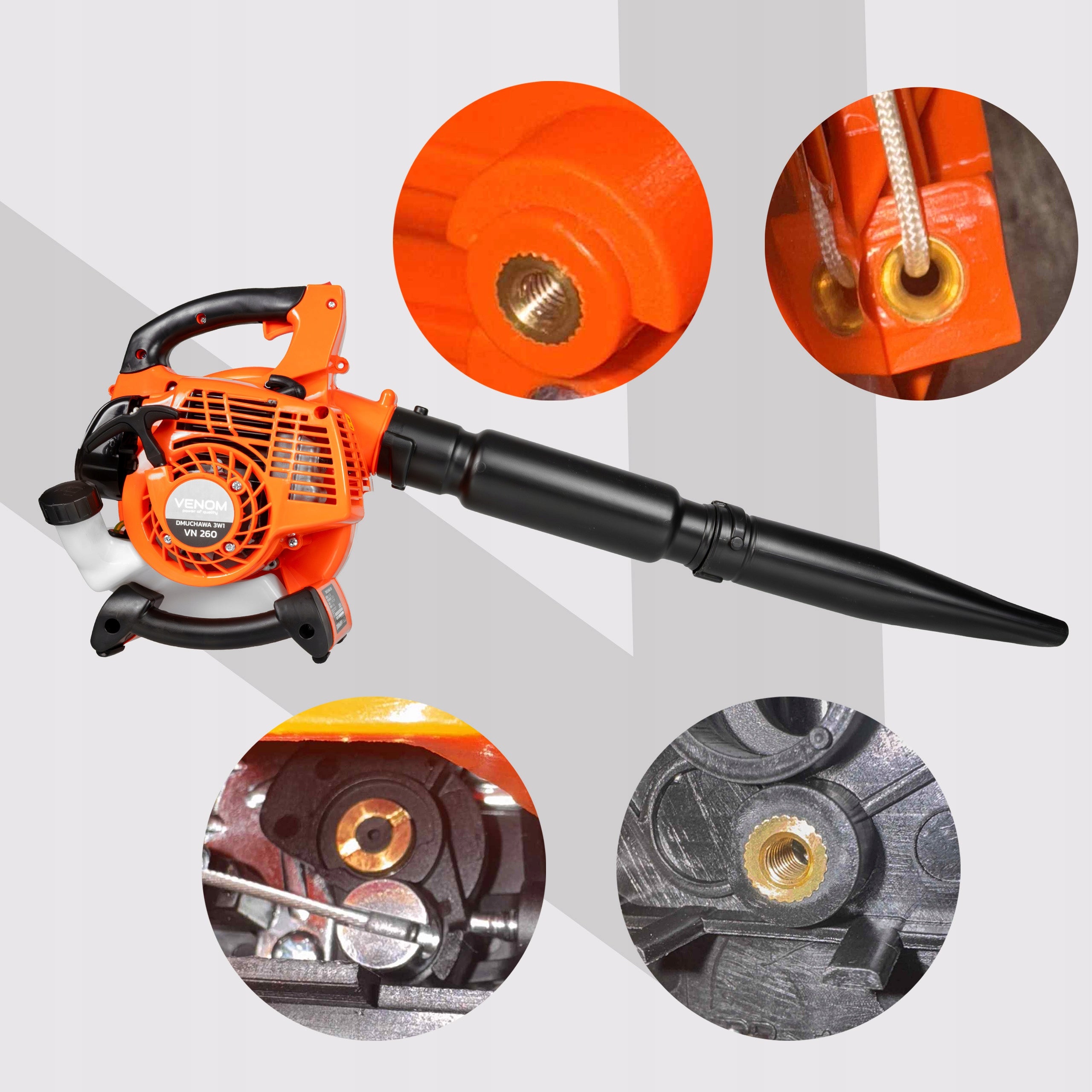 9in1 LEAF COMBUSTION BLOWER GARDEN VACUUM CLEANER SHREDDER BAG 55L Power supply combustion