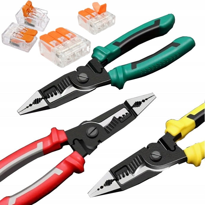 9in1 Multifunction Pliers for Electrician + Quick Couplers for Cables, Wires