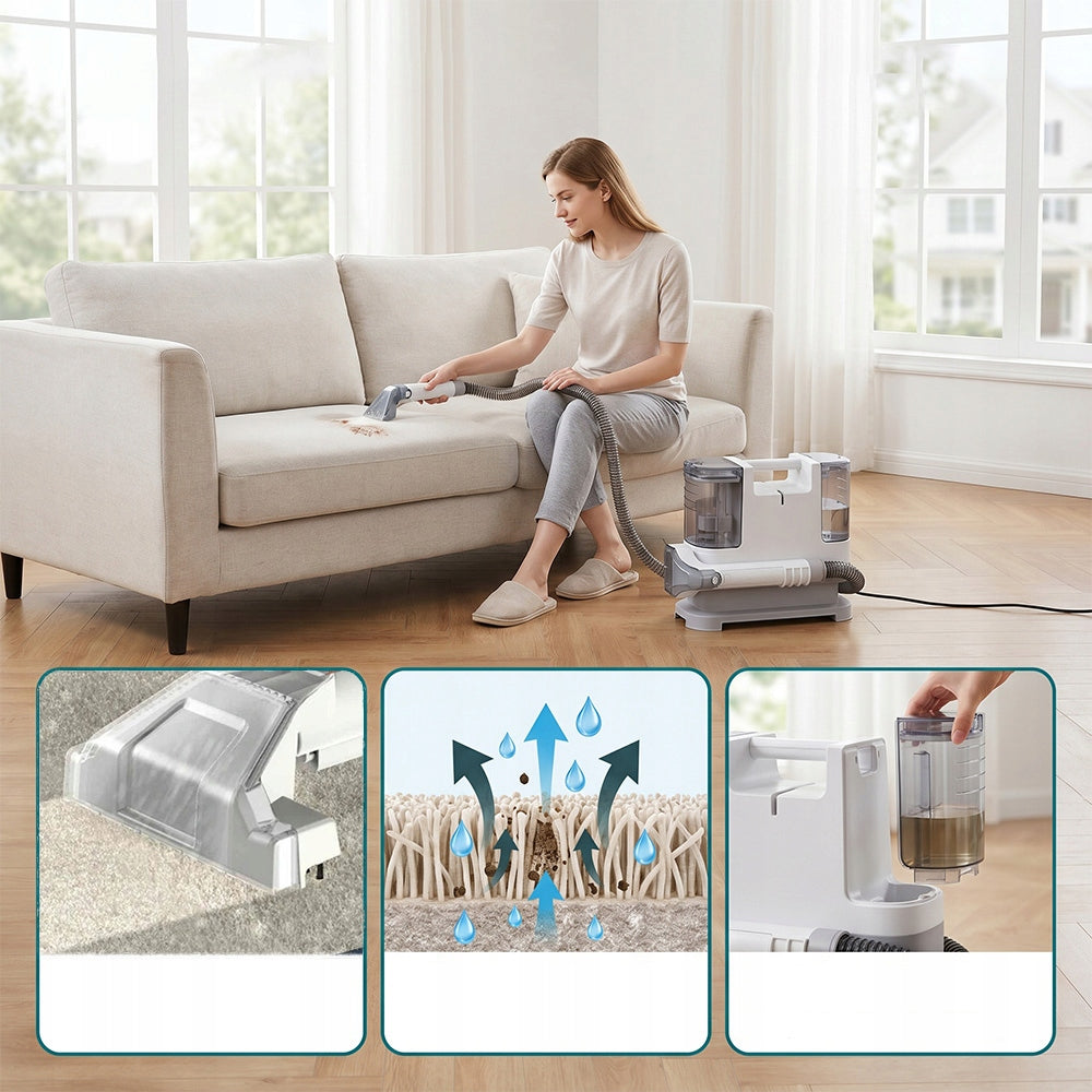 9kPa Handheld Washing Vacuum Cleaner Dry Cleaning/Wet Carpets, Sofas Packaging status original