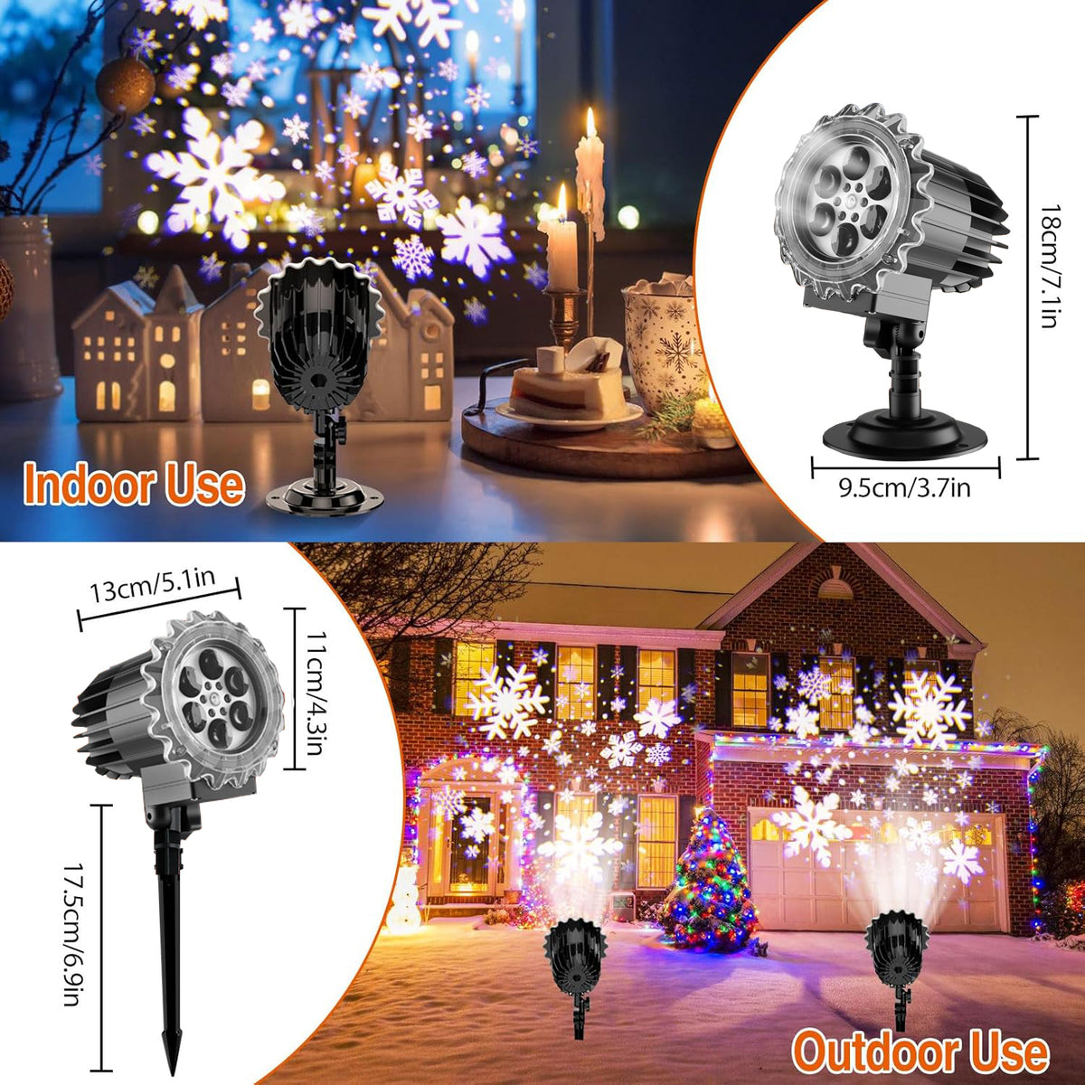 9w Dynamic Snowflake LED Lamp, Snowflake Projection Lamp Packaging status original