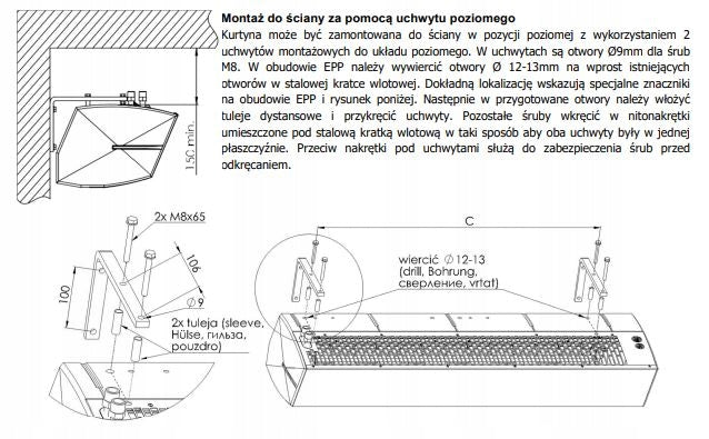 A set of GUARD level brackets for mounting Sonniger air curtains Manufacturer code CG0051