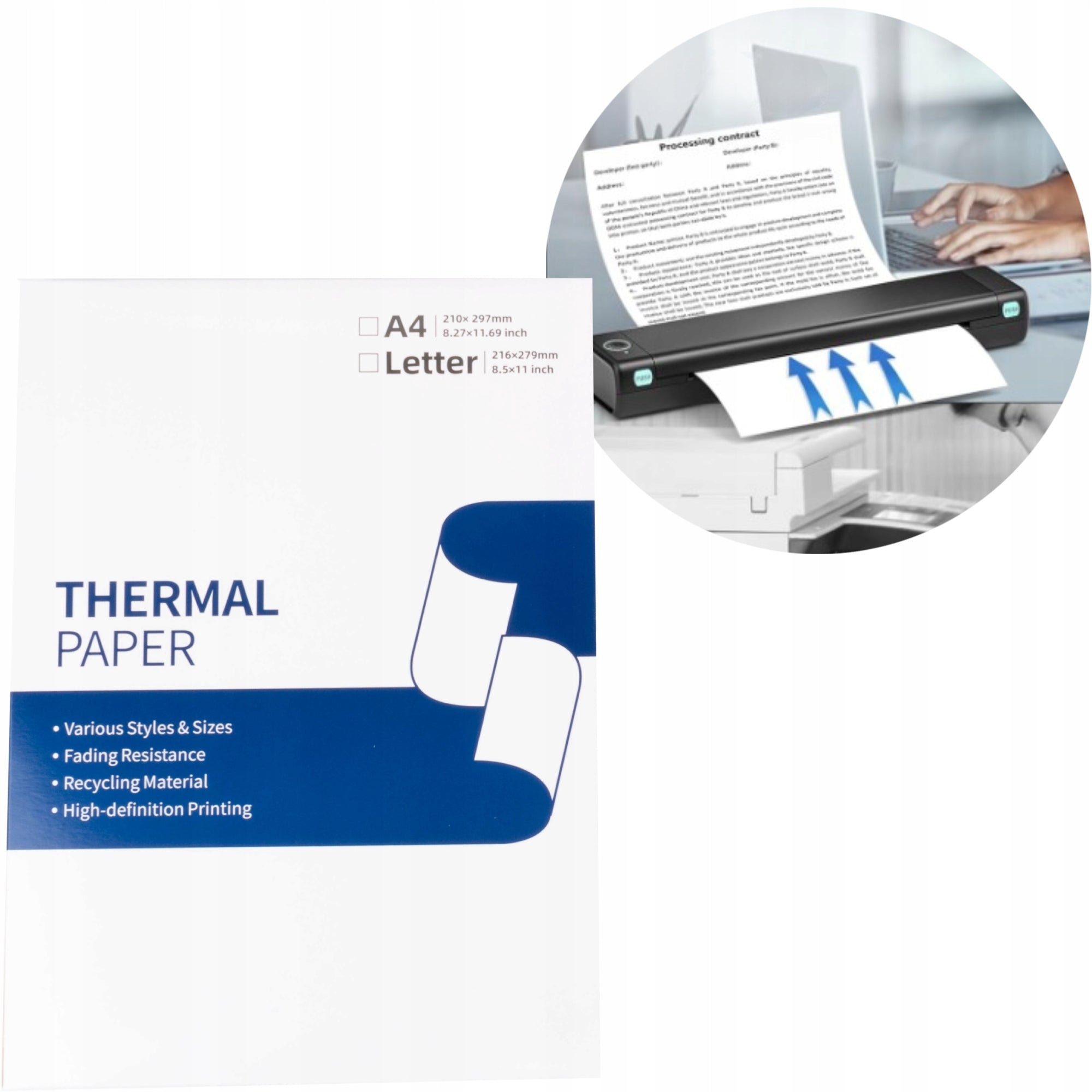 A4 Thermal Paper for Phomemo M08F Portable Wireless Printer