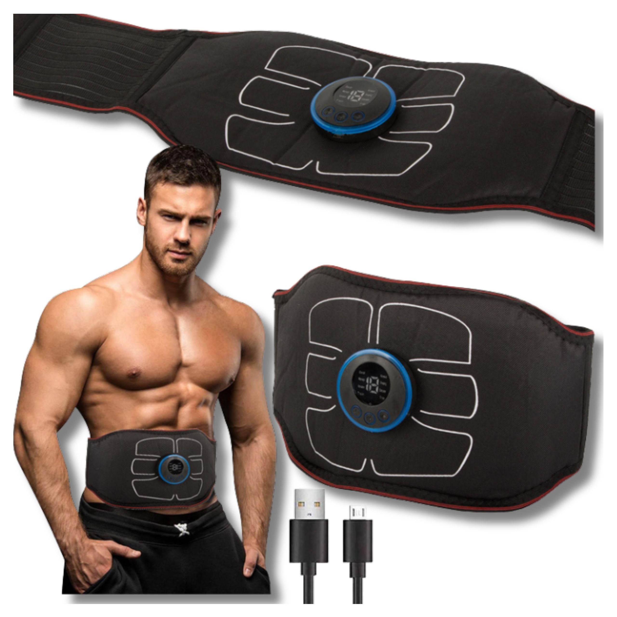 ABDOMINAL MUSCLE ELECTROSTIMULATOR BELT SLIMMING MASSAGE EMS STIMULATOR L/XL Packaging status original