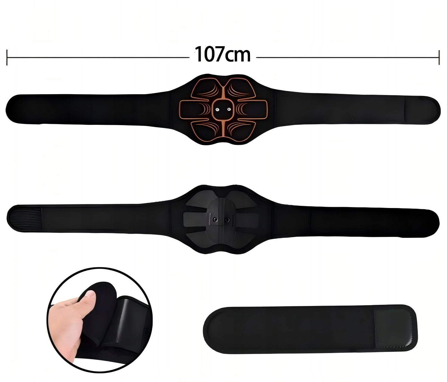 ABDOMINAL MUSCLE ELECTROSTIMULATOR EMS 10MODES SLIMMING BELT WITH EXTENSION Packaging status original