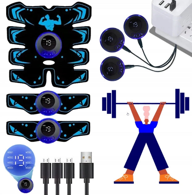 ABDOMINAL MUSCLE ELECTROSTIMULATOR EMS 8MODES SLIMMING BELT WITH GEL Manufacturer code ELEKTROSTYMULATOR MIĘŚNI BRZUCHA
