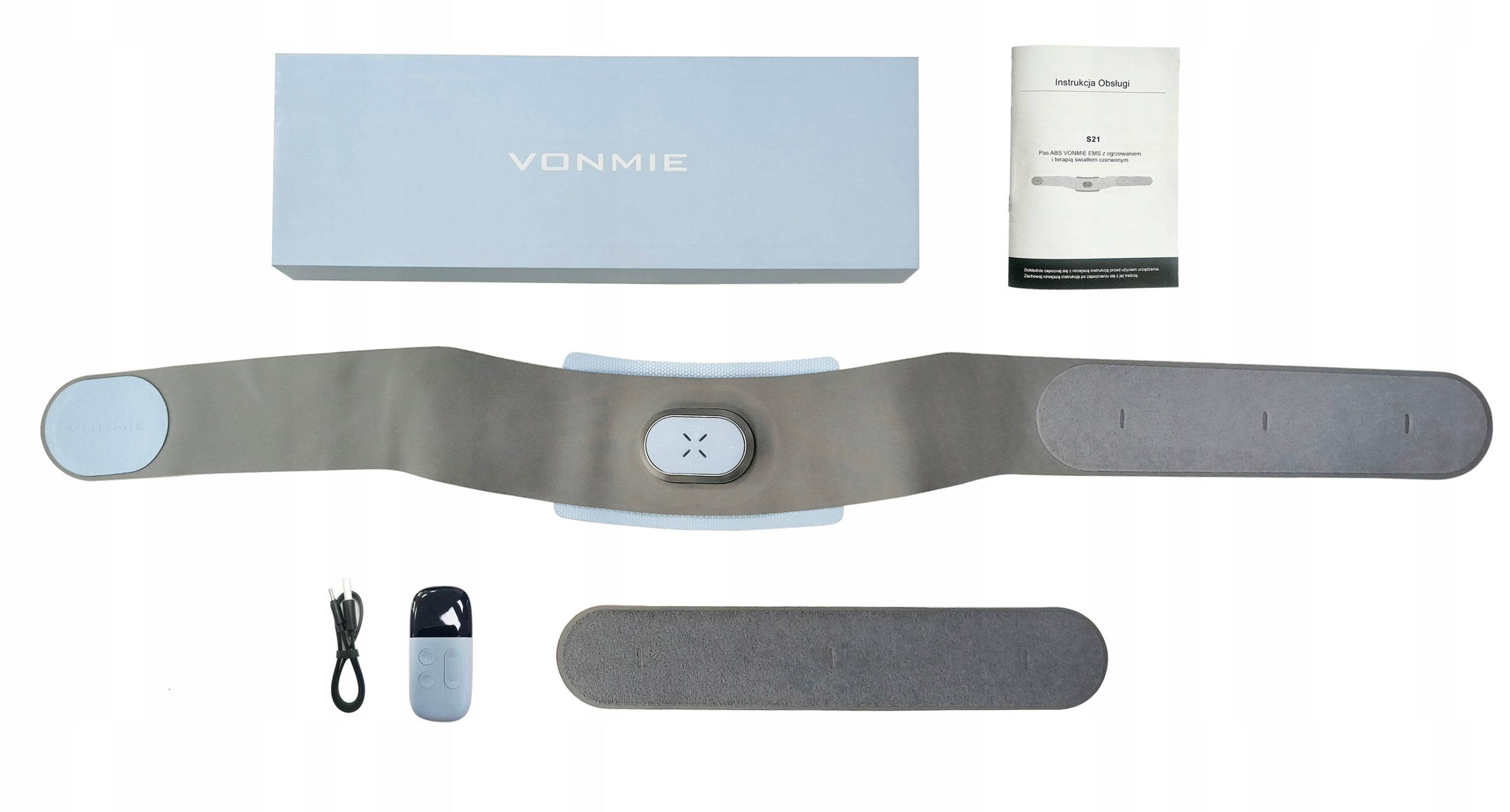 ABDOMINAL MUSCLE ELECTROSTIMULATOR EMS VONMIE S21 SLIMMING BELT HEATING Packaging status original