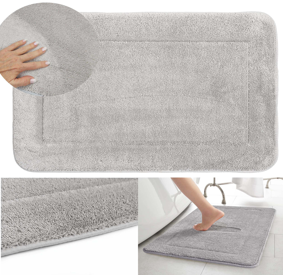 ABSORBENT BATHROOM RUG WITH MEMORY THICK AND SOFT 45x75 cm