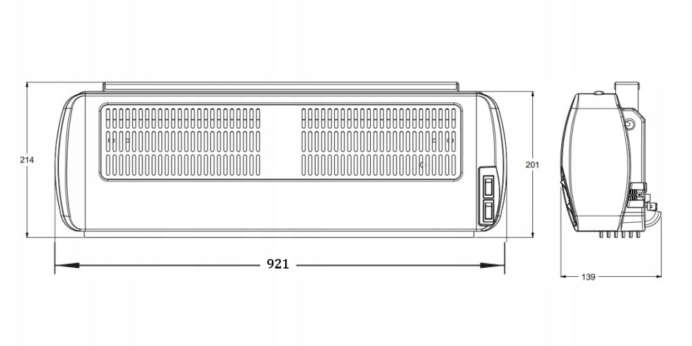 AC6W ELECTRIC CURTAIN DIMPLEX AIR 6KW WIDTH 90 CM Manufacturer code Dimplex AC6W