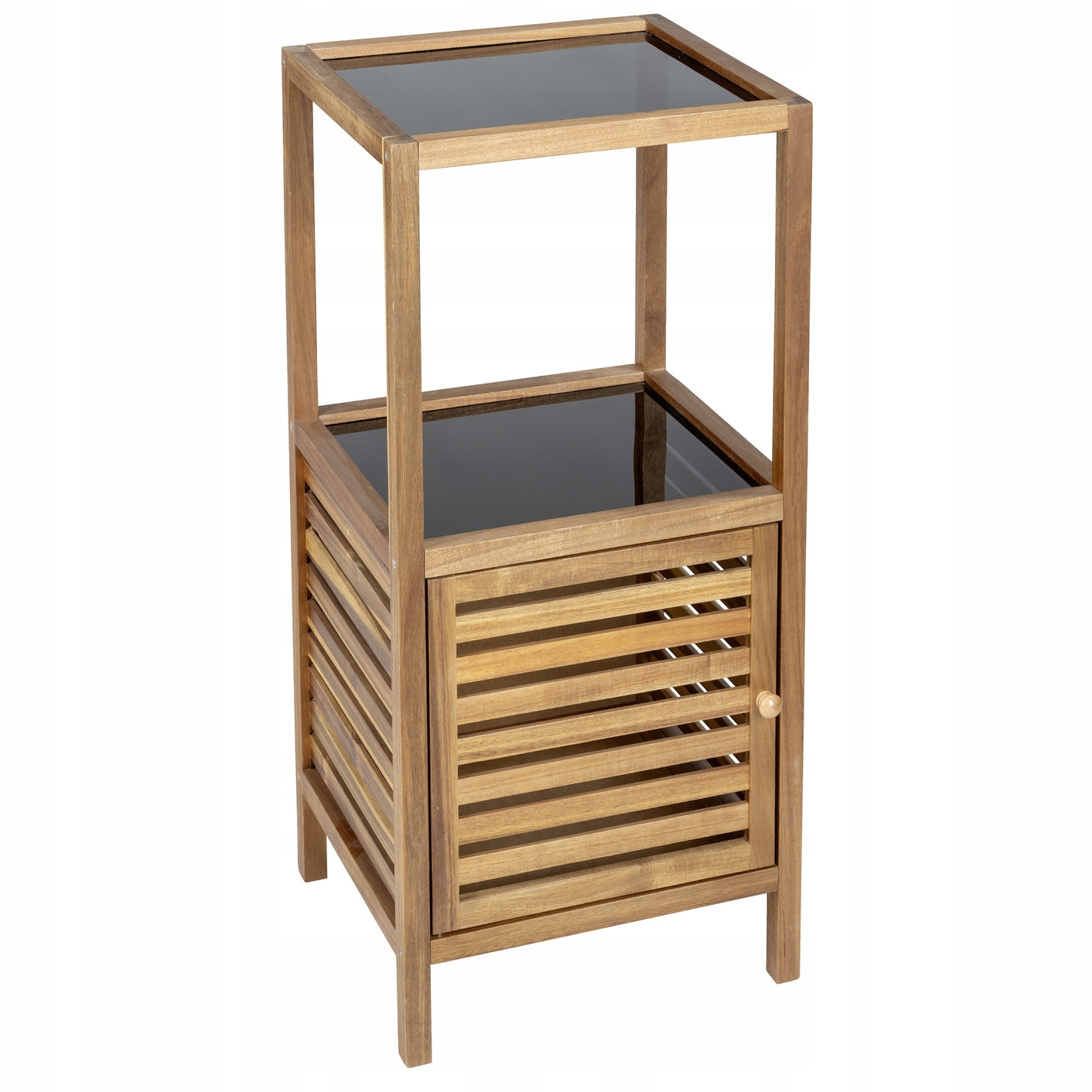 ACACIA WOOD BATHROOM SHELVING UNIT WITH SHELVES 39,5 X 35,5 X 86 CM BROWN