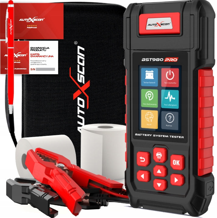 ACCUMULATIVE TESTER PRINTING REPORTS 12V/24V AUTOXSCAN BST980 PRO Polish Brand AutoXscan
