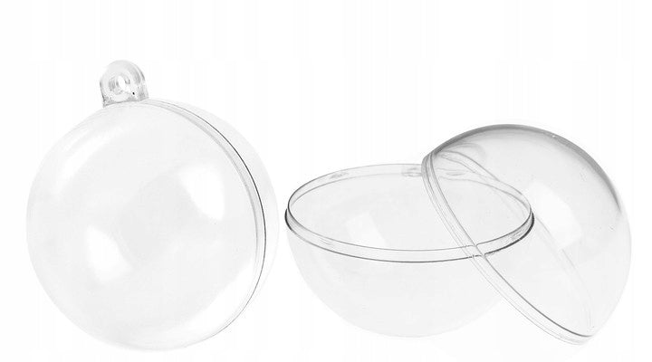 ACRYLIC BAUBLE 12cm ROUND BALL FOR DECORATING TRANSPARENT SET OF 5pcs Packaging status original