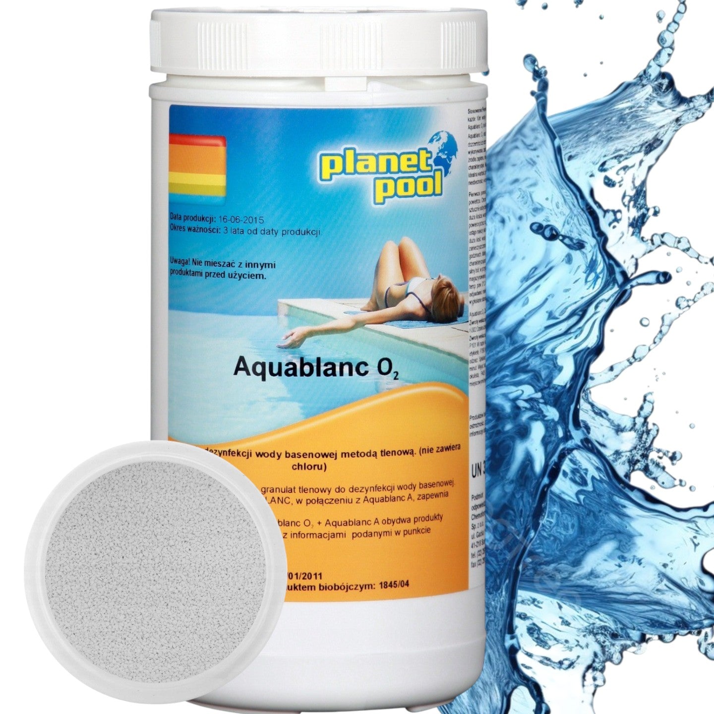 ACTIVE OXYGEN AQUABLANC O2 1kg CHLORINE FREE chemistry for swimming pool jacuzzi SWIMMING POOL Packaging status original