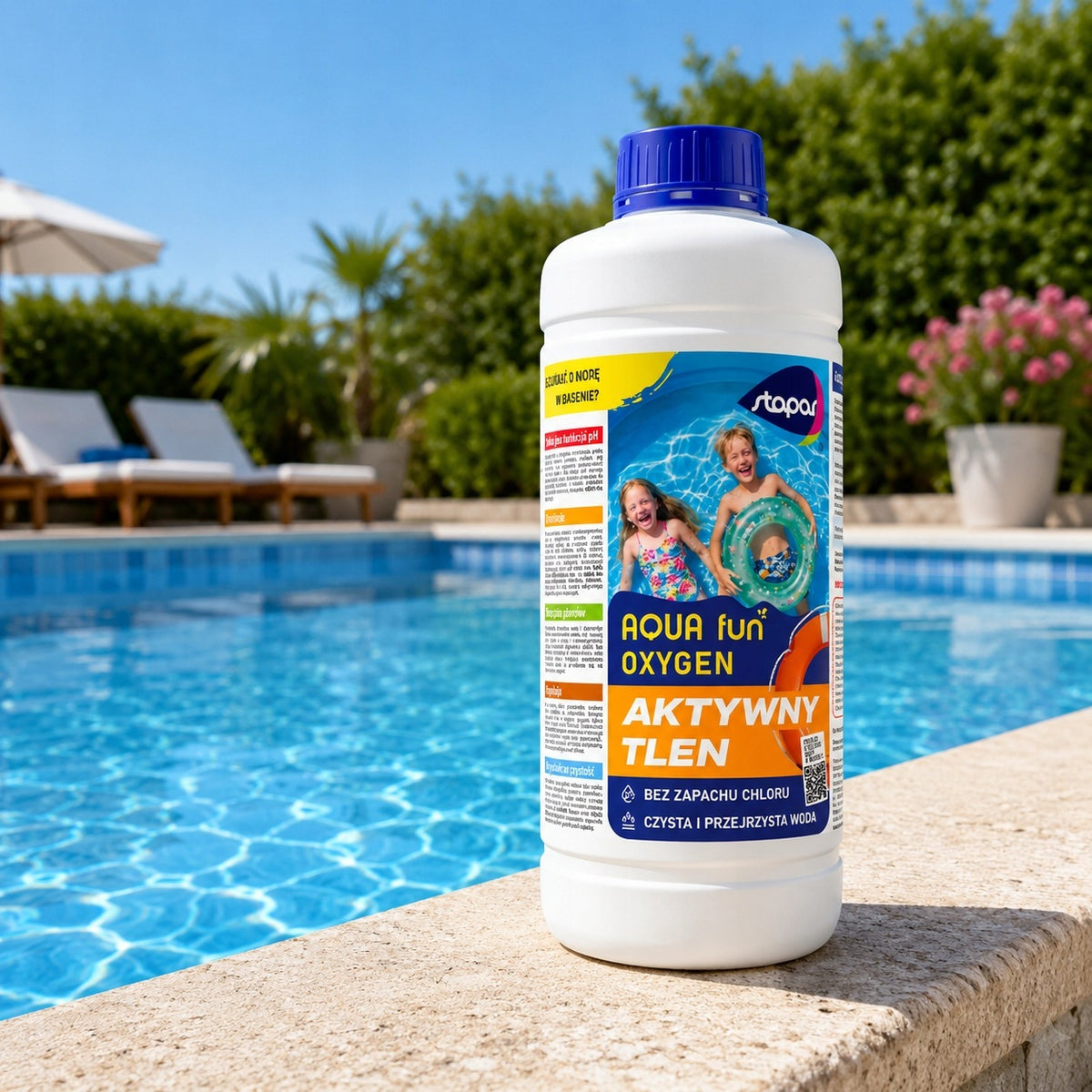 ACTIVE OXYGEN Disinfection without Chlorine Chemistry Swimming Pool Jacuzzi OXYGEN STAPAR 1L Packaging status original