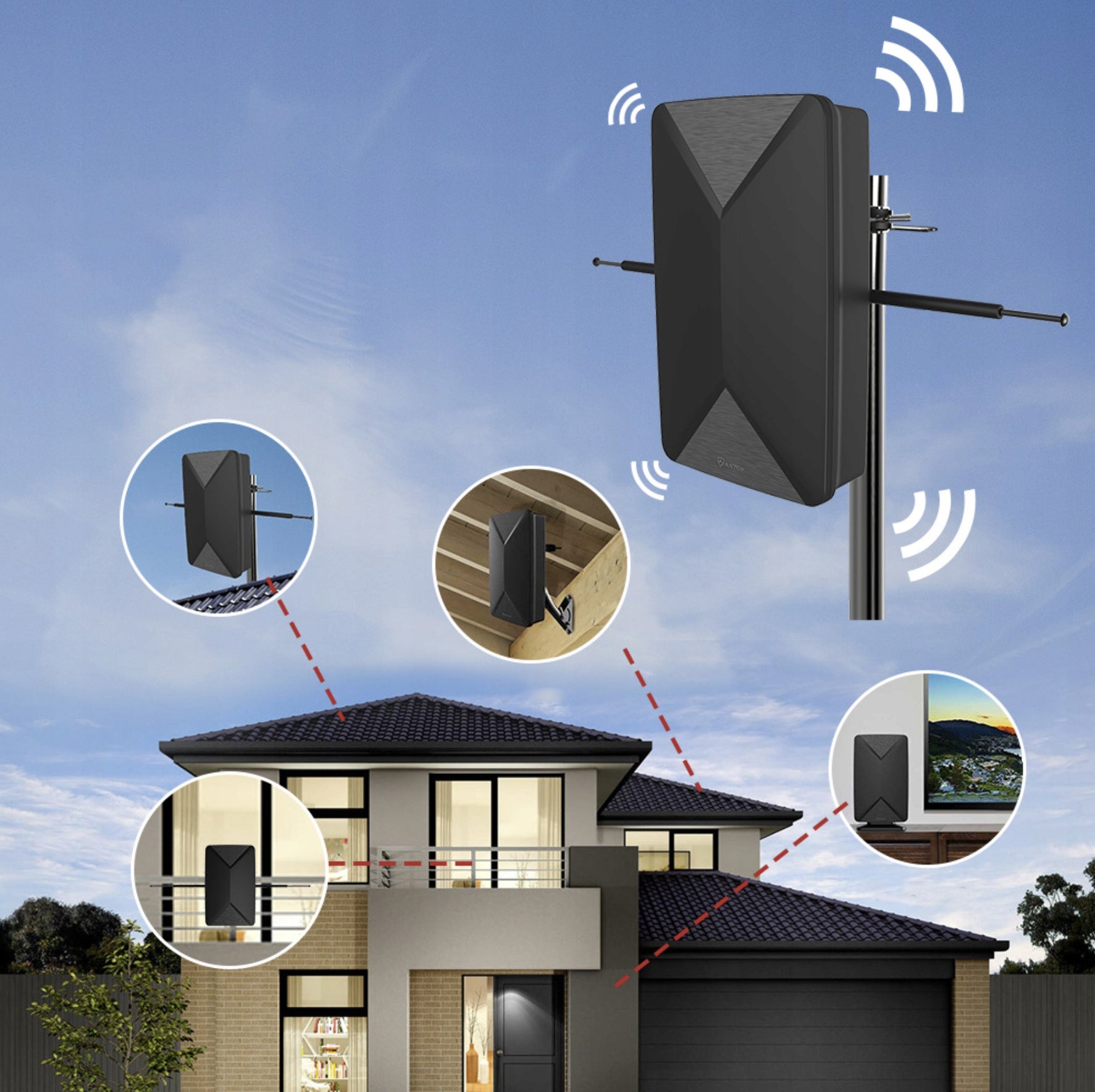 ACTIVE ROOM ANTENNA INDOOR OUTDOOR DVB-T2 TV TERRESTRIAL 4K VAYOX Packaging status original