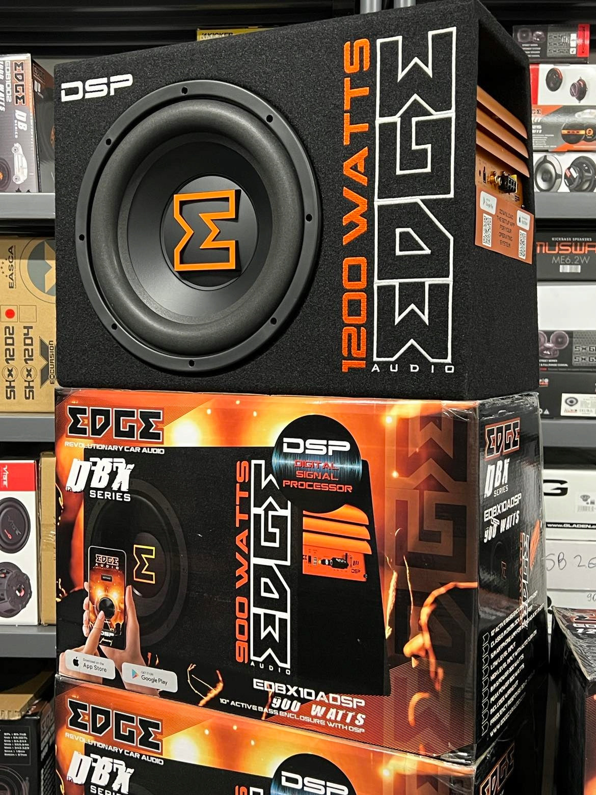 ACTIVE SUBWOOFER BASS BOX 1200W EDGE EDBX12ADSP-E3 DSP CABLE SET Manufacturer code EDBX12ADSP-E3