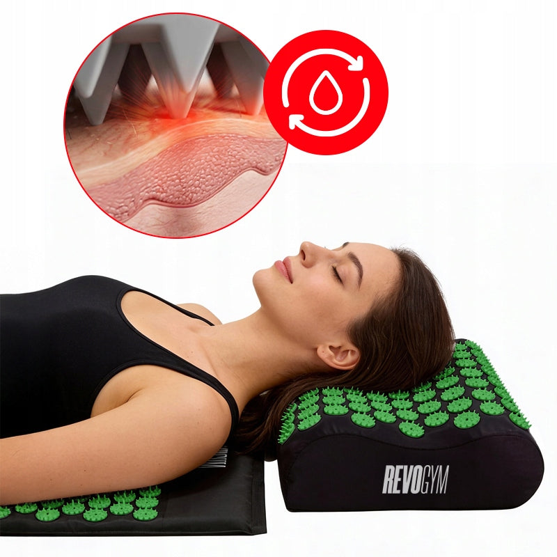 ACUPRESSURE MASSAGE SET MAT WITH SPIKES + PILLOW STIMULATING CIRCULATION Manufacturer code SHARK-LS-BL-GN-68