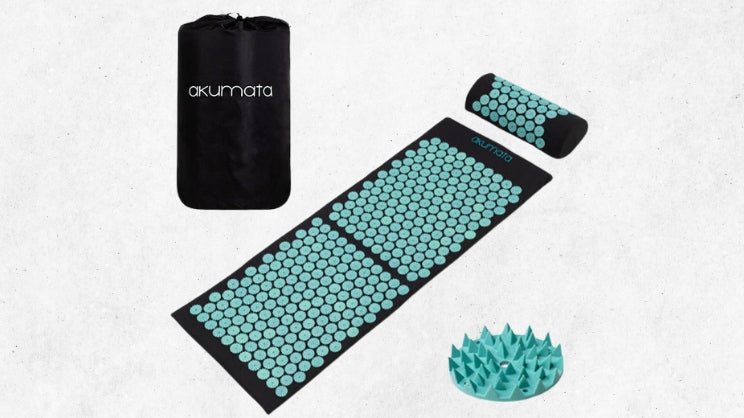 ACUPRESSURE MAT 110CM + MASSAGE PILLOW BLUE SET AKUMATA Manufacturer code Mata do akupresury akupunktury