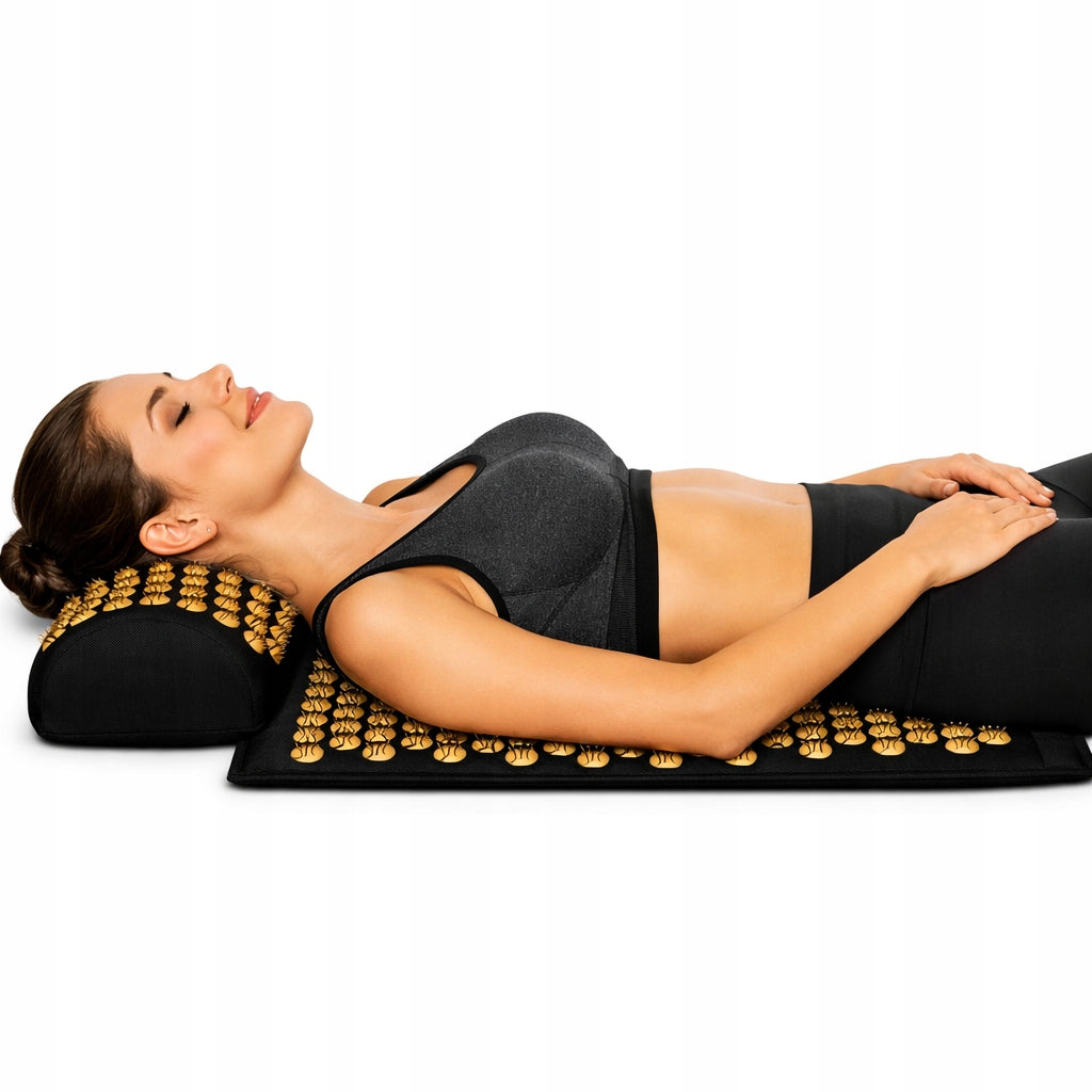 ACUPRESSURE MAT Large Health With SPIKES Stimulating Circulation + Pillow