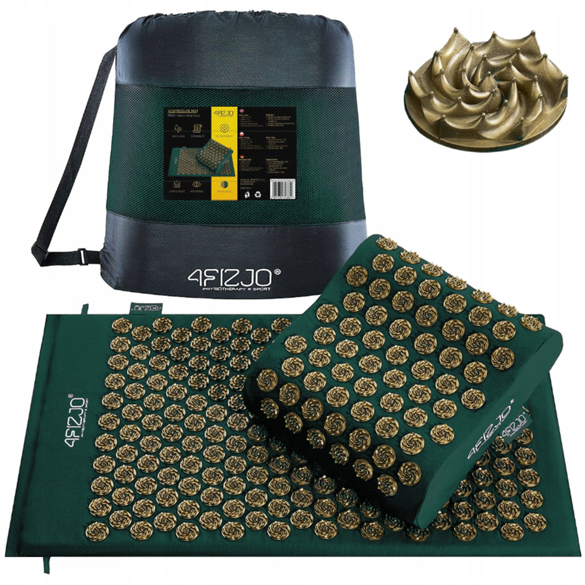 ACUPRESSURE MAT SPOT MASSAGE WITH SPIKES SET ERGONOMIC PILLOW