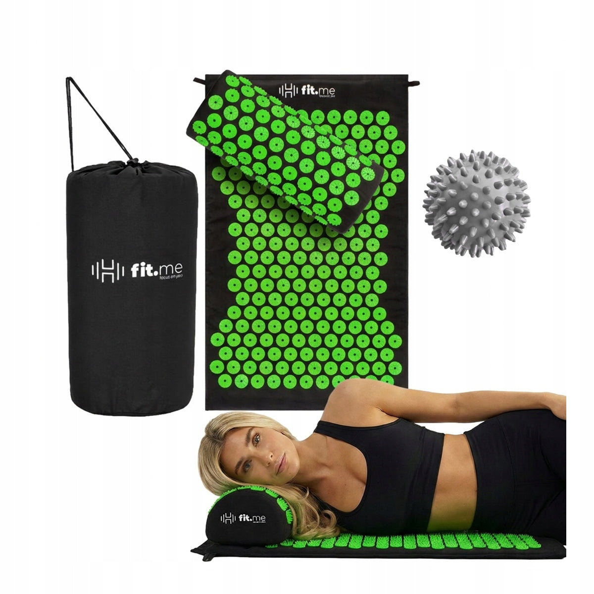 ACUPRESSURE MAT WITH KOLCAM MASSAGE PILLOW HEALTH RELAXING SET